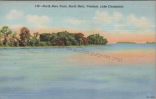 North Hero, VT - Lake Champlain - cartolina d'epoca Grand Isle Co, Vermont in lino