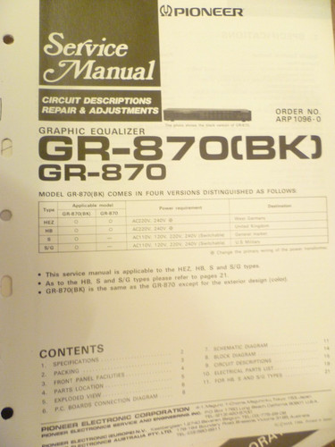 Pioneer 870 equalizzatore - pioneer,
