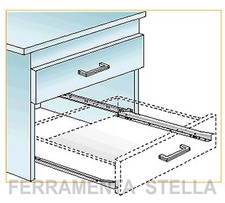 GUIDA GUIDE SCORREVOLI PER CASSETTI DI MOBILI CUCINA ARMADIO 45 CM COLORE BIANCO