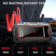 Avviatore Emergenza Auto 6000A 12V 128000mAh Jump Starter LED LCD Booster