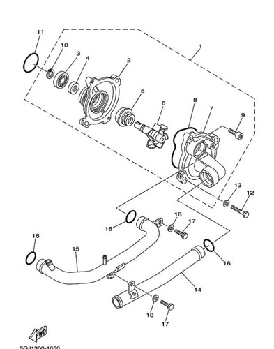 Yamaha guarnizione pompa acqua - pompa,