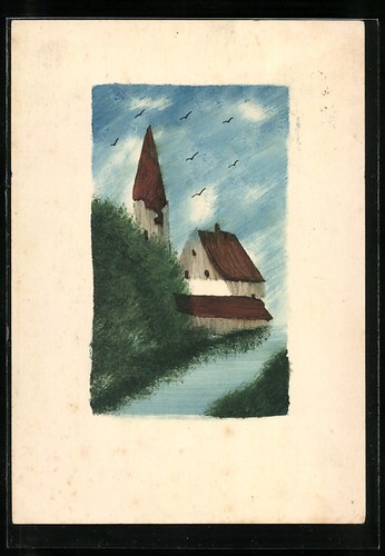 Cartolina artista dipinta - cartolina, d'artista