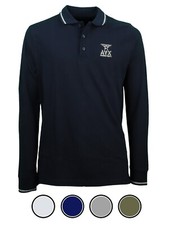 polo uomo AVIREX 100% cotone manica lunga bottoni inserti 4 colori