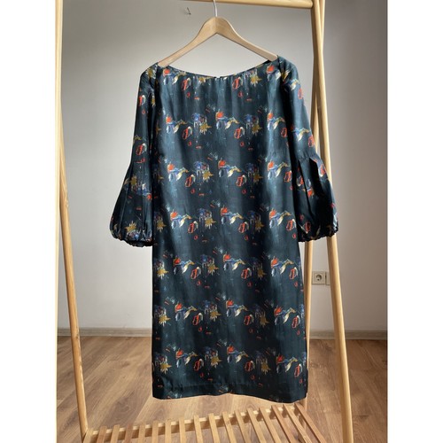 Abito midi seta con scollo - in,