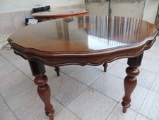 Tavolo rotondo in legno intarsiato 120cm
