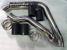 TUBO TUBI INOX  INTERCOOLER  ALFA 147 GT  JTD CON MANICOTTI  SILICONICI NERI 