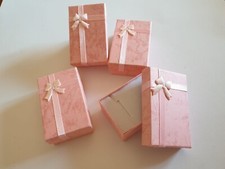 4 CONFEZIONI REGALO LUSSO CON FIOCCO IN RASO ROSA