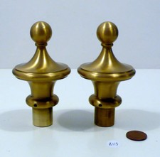 Coppia di pomelli pomoli puntali ottone ferramenta vintage antica