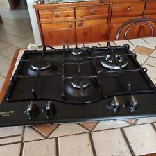 Piano cottura Hotpoint Ariston 4 fuochi usato, nero. Ugelli metano e gpl