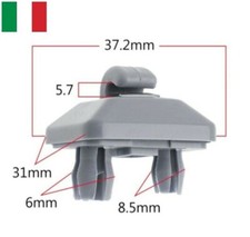 Clip Aggancio Aletta Parasole Per AUDI A1 A3 A4 A5 Q3 Q5 2013 - 2015 TT Grigio