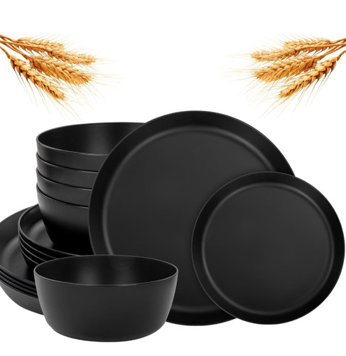 Nero set posate paglia - set,