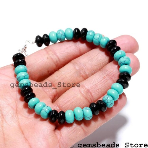 Bracciale turchese spinello - +,