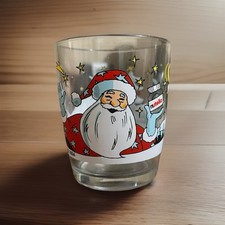 BICCHIERE DA COLLEZIONE NUTELLA NATALE 2004 FERRERO VINTAGE BABBO NATALE