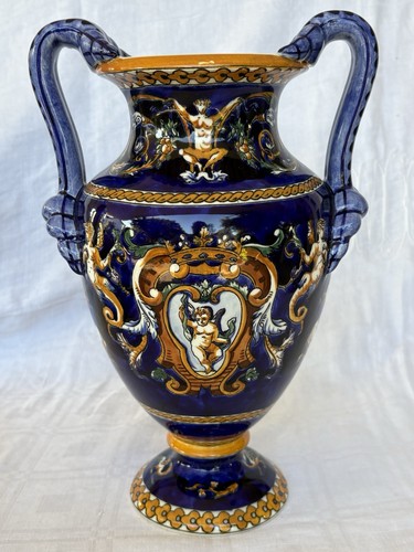 Beau vase faience de gien - , en