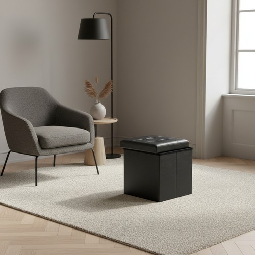 Pouf contenitore quadrato - contenitore, in