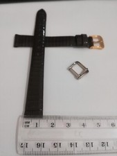 cinturino donna lucertola ansa 12 mm in vera pelle nero prodotto italiano 