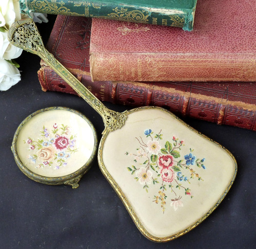 Petit point embroidered - , hand