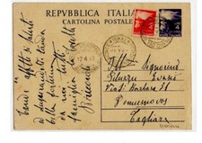 Intero postale Repubblica , 1948 , lit.4 Democratica valori gemelli , Porchiano
