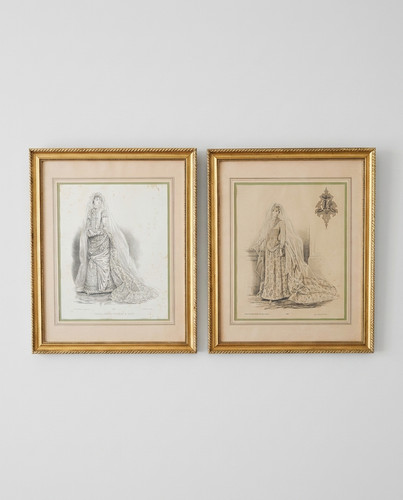 Paire gravures mode - gravures,