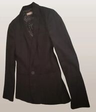 Giacca donna Stefanel colore blu in cotone lavorato con fodera interna