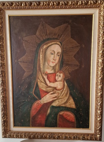 Maternità antiquariato olio - maternità.,