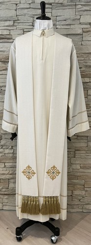 Stola bianca lurex larga - , croce