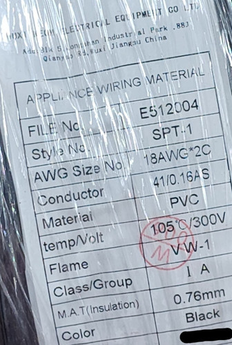 Wuxi neon spt 1 cavo - 18/2c, spt-1