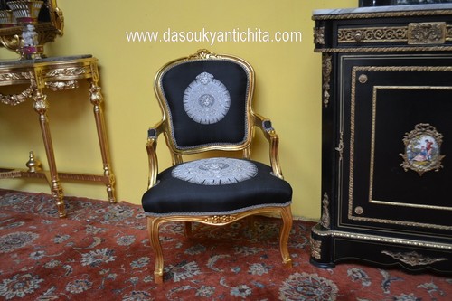 Coppia poltrone dorate stile