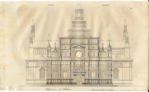 Stampa antica certosa pavia - certosa,
