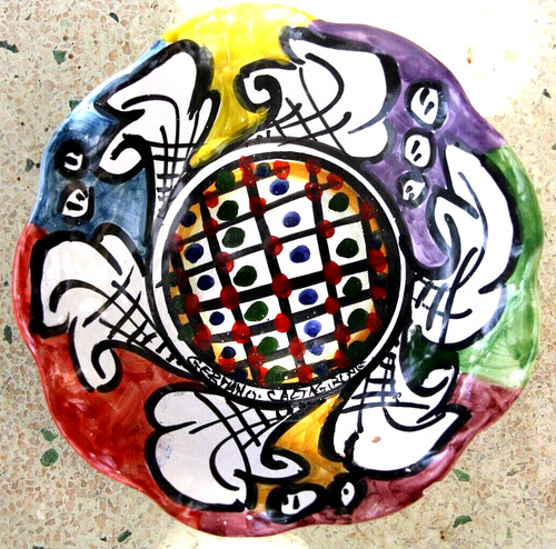 Piatto decorato mano - piatto, in