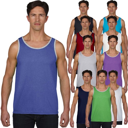 Mens tank top two - mens, two-tone