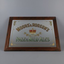 Specchio Pubblicitario Vintage Birra Moors & Robson's Pub Insegna Bar Retrò
