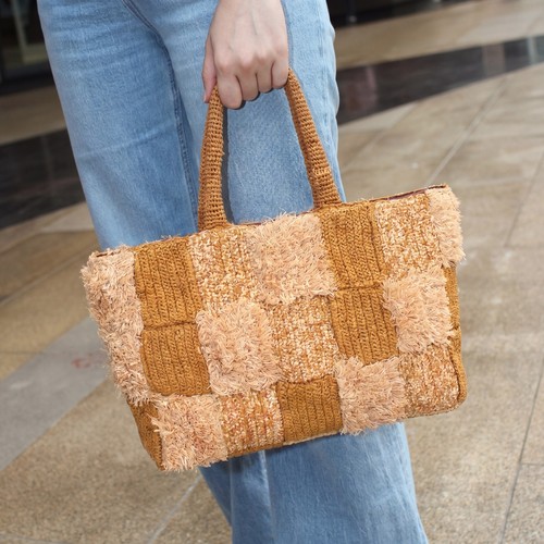 Borsa tote patchwork tessuto