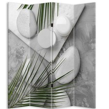 Paravento Separè 4 Pannelli 180x160cm Stampa Legno Fronte Retro Pieghevole