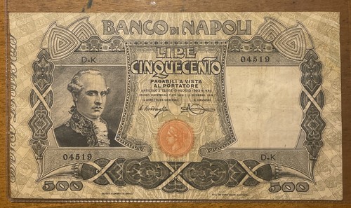 Banconota banco napoli 500 - banconota,