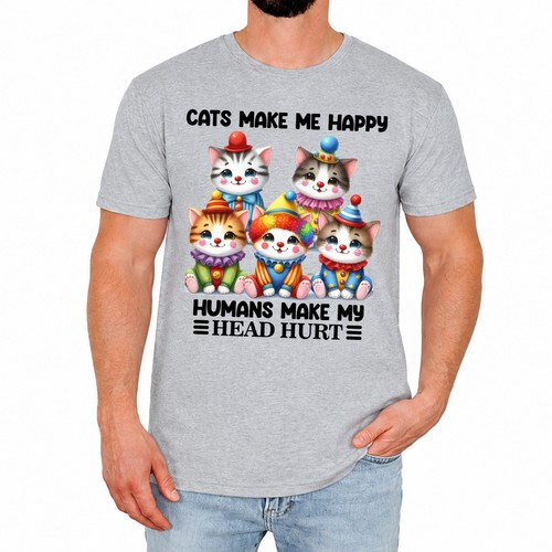 Shirt uomo gatto divertente - uomo,