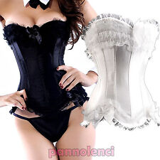 Corsetto bustino Burlesque RASO pizzo donna stringivita bustier DL-168