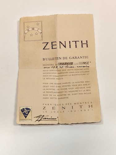 Zenith garanzia per orologio - per,