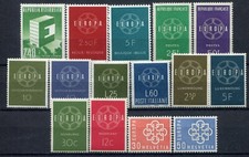 EUROPA CEPT 1959 GIRO COMPLETO 15 VALORI 8 PAESI MNH** 