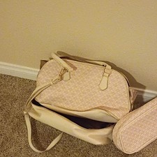 Beige Geometric Satchel Top