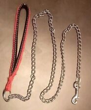 GUINZAGLIO PER CANE PICCOLA / MEDIA TAGLIA - CATENA 100 CM - MANICO ROSSO 20 CM