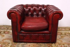 Poltrona club chesterfield bordeaux pelle originale inglese / leather / england
