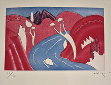 LUCA ALINARI litografia su carta anni '90 arte LA FAVOLA