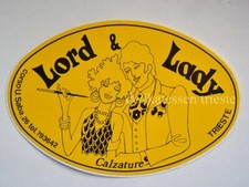 ADESIVO sticker originale vintage LORD & LADY CALZATURE Trieste