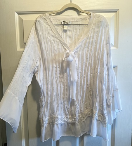 Blusa y2k bianca chiffon - bianca, pizzo