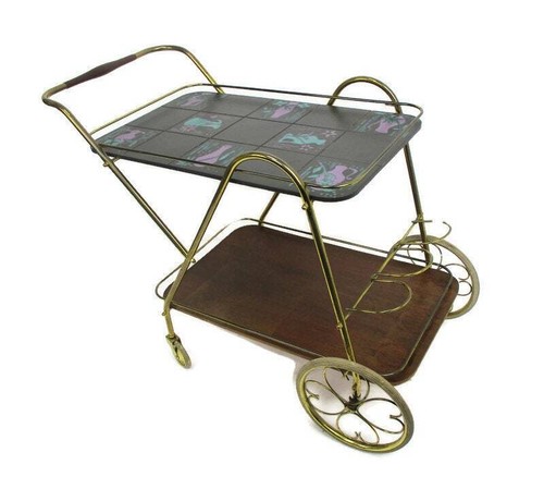 Carrello carrello bar ottone