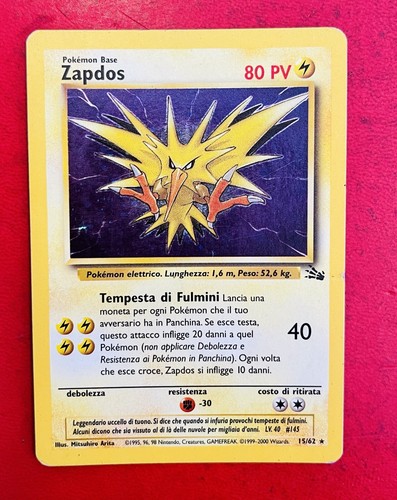 Lotto carte pokemon zapdos - carte,