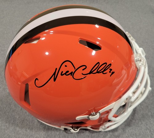 Casco nick chubb autografato - chubb,