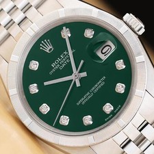 OROLOGIO ROLEX OYSTER PERPETUAL DATE 1501 ACCIAIO QUADRANTE VERDE DIAMANTE UNISEX JUBILEE