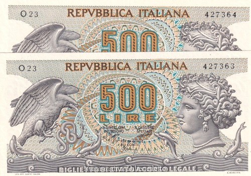 Repubblica 500 lire aretusa - lire,